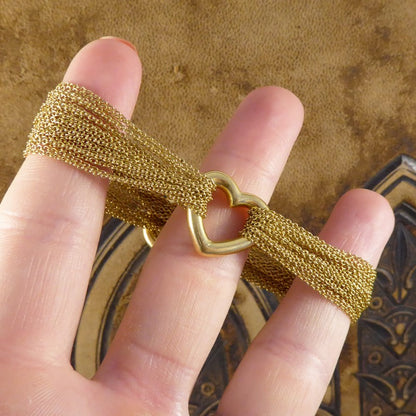 Tiffany & Co. 18ct Yellow Gold Love Heart Strand Toggle Bracelet