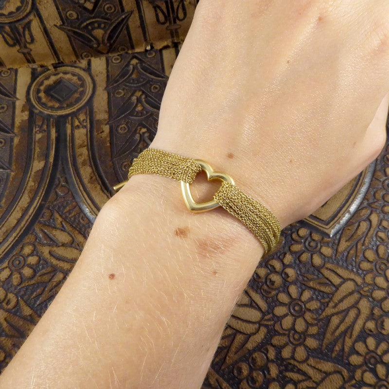 Tiffany & Co. 18ct Yellow Gold Love Heart Strand Toggle Bracelet