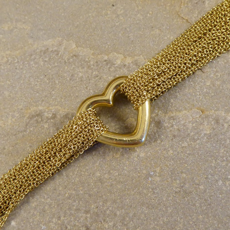 Tiffany & Co. 18ct Yellow Gold Love Heart Strand Toggle Bracelet
