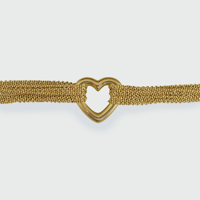 Tiffany & Co. 18ct Yellow Gold Love Heart Strand Toggle Bracelet