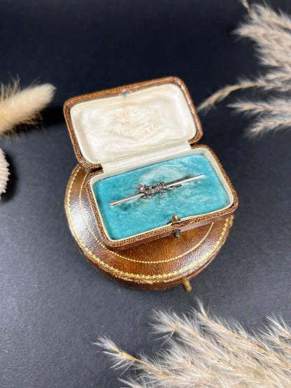 Antique 15ct Gold & Platinum, Victorian Diamond Lizard Brooch