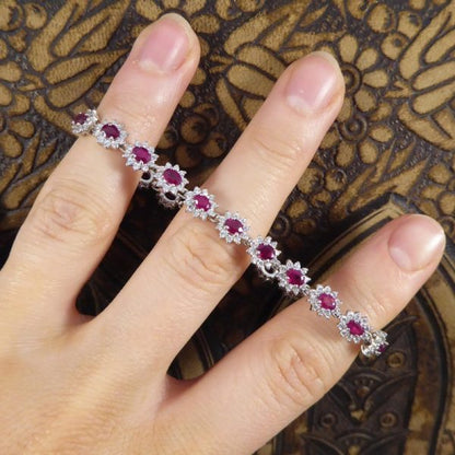 Ruby and Diamond Cluster Bracelet