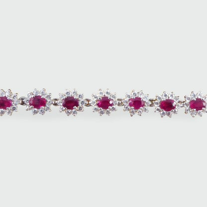 Ruby and Diamond Cluster Bracelet