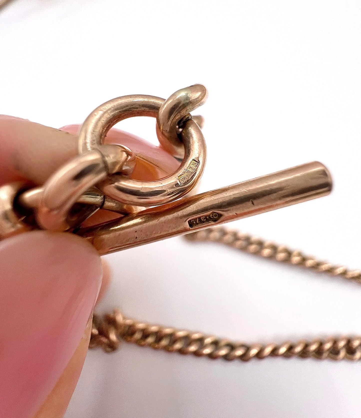 Victorian 9 Carat Rose Gold Albert Chain Necklace, Circa 1880