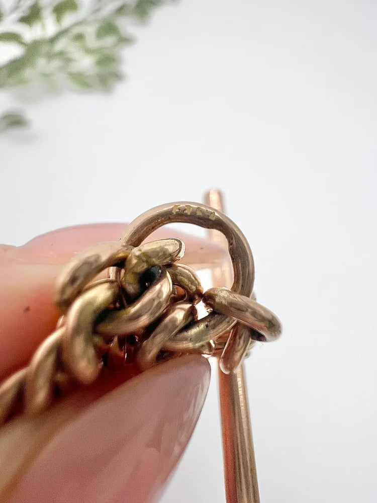 Antique Curb Link Albert Chain In 9 Carat Rose Gold