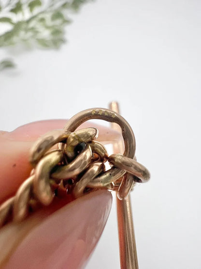 Antique Curb Link Albert Chain In 9 Carat Rose Gold