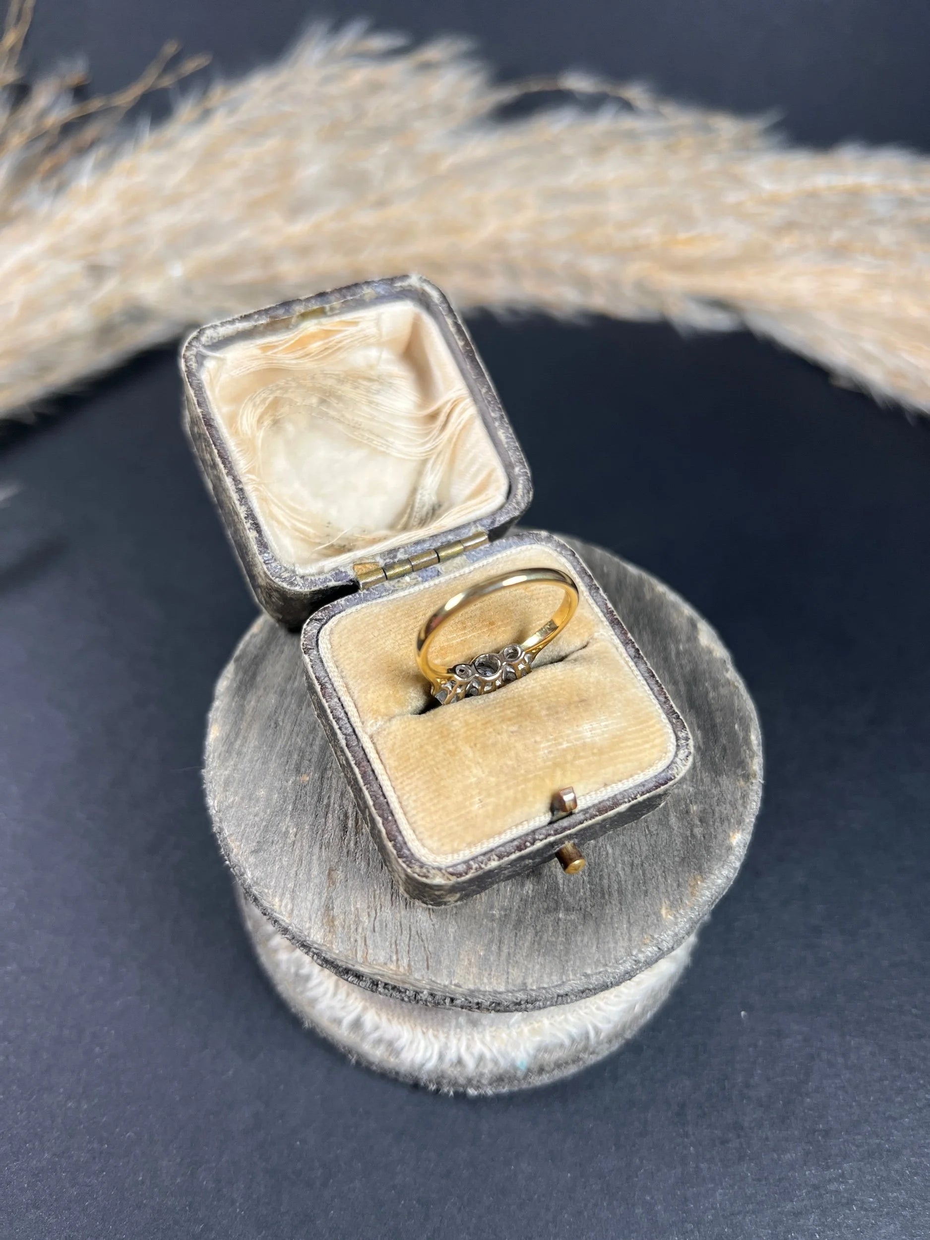 Preloved 18 ct Yellow Gold, 3 Stone Diamond Engagement Ring