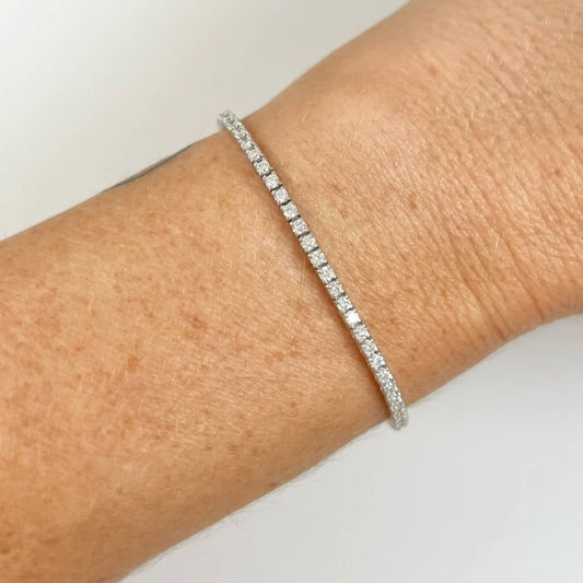 Vintage 2ct Diamond Line Tennis Bracelet in 14ct White Gold