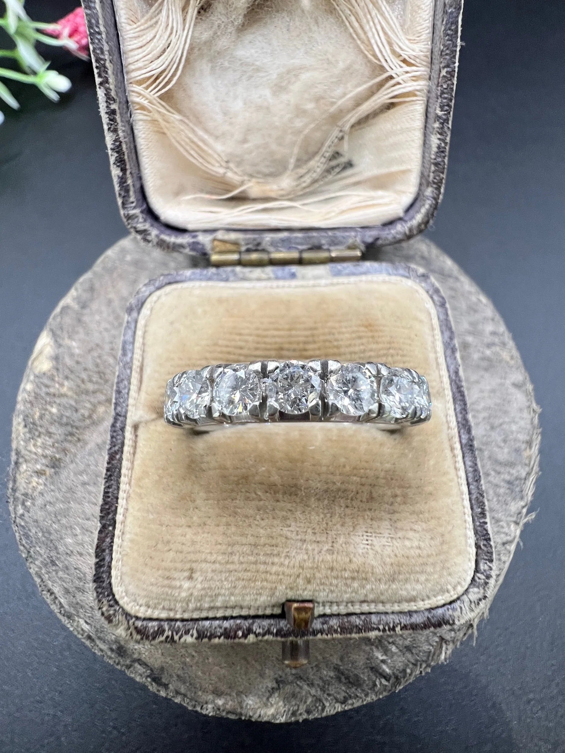 Vintage Platinum Diamond Full Eternity Band Ring, 2.70 Carats, Circa 1940