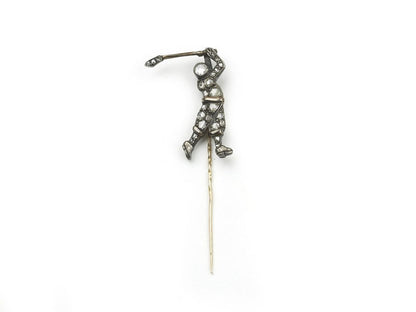 Antique Victorian Diamond Golfer Stick Pin