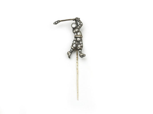 Antique Victorian Diamond Golfer Stick Pin