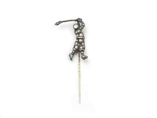 Antique Victorian Diamond Golfer Stick Pin