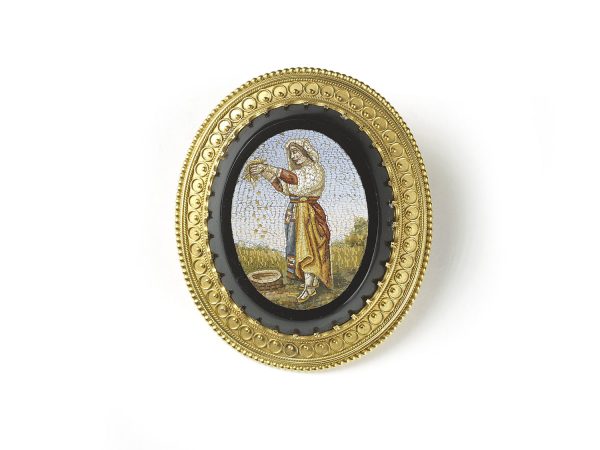 Antique Victorian Micromosaic Brooch