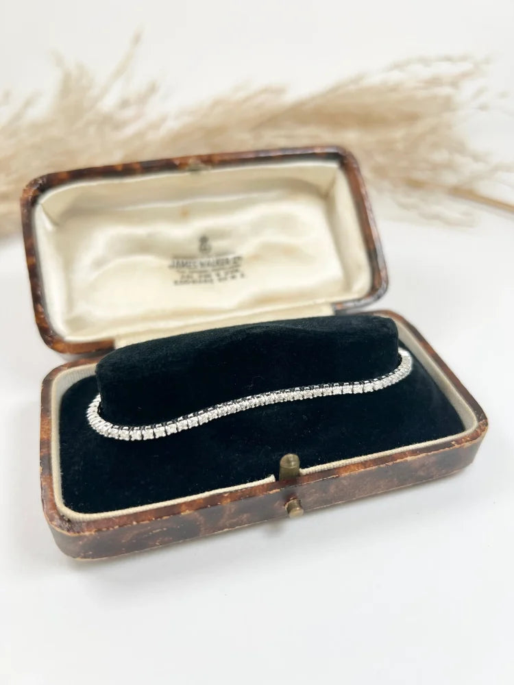 Vintage 2ct Diamond Line Tennis Bracelet in 14ct White Gold