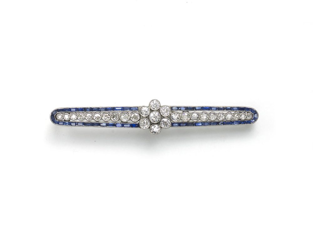 Diamond and Sapphire Brooch