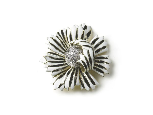 Vintage David Webb Enamel Flower Brooch