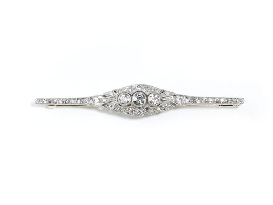 Antique Art Deco Diamond Bar Brooch