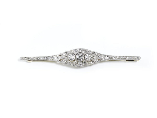 Antique Art Deco Diamond Bar Brooch