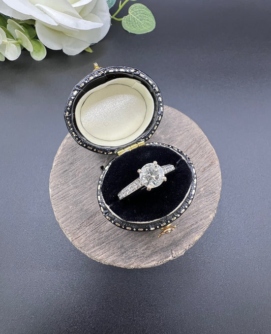 Vintage Platinum, 1930s 0.89 Carat Diamond Engagement Ring