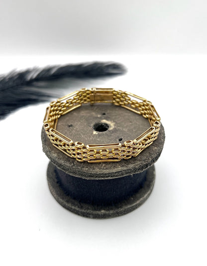 Antique Edwardian Gate Link Bracelet in 15ct Yellow Gold