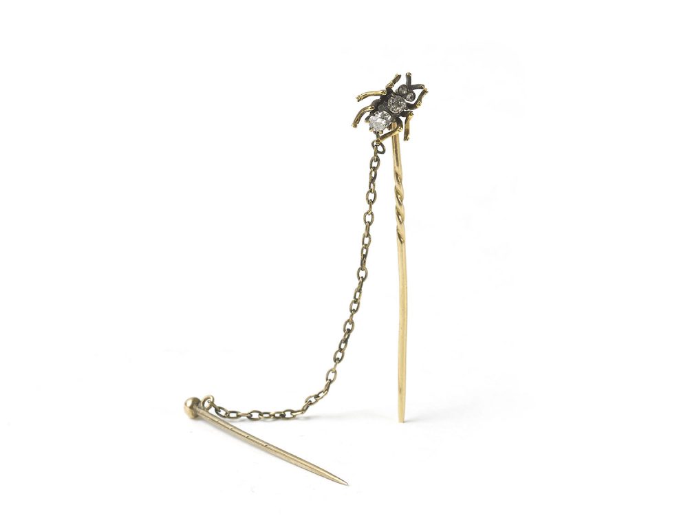 Antique Victorian Insect Double Stick Pin