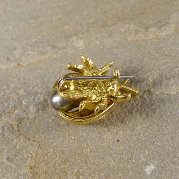 Diamond & Pearl Set Lady Bird Brooch