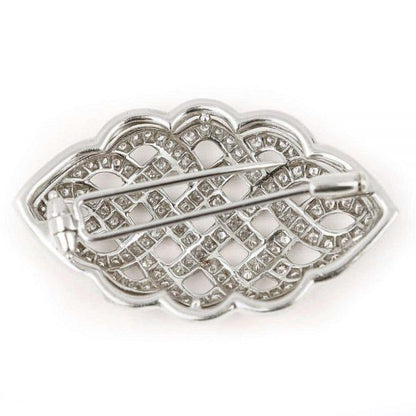 2.5ct Diamond Celtic Love Knot Brooch in 18ct White Gold