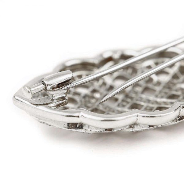 2.5ct Diamond Celtic Love Knot Brooch in 18ct White Gold