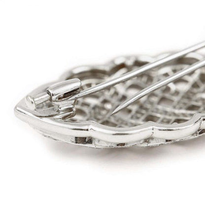 2.5ct Diamond Celtic Love Knot Brooch in 18ct White Gold