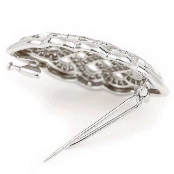 2.5ct Diamond Celtic Love Knot Brooch in 18ct White Gold