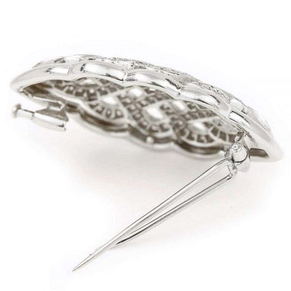 2.5ct Diamond Celtic Love Knot Brooch in 18ct White Gold