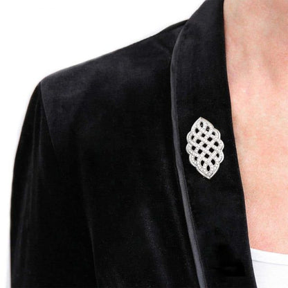 2.5ct Diamond Celtic Love Knot Brooch in 18ct White Gold