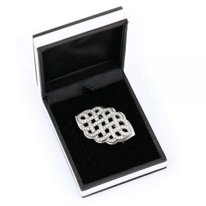 2.5ct Diamond Celtic Love Knot Brooch in 18ct White Gold