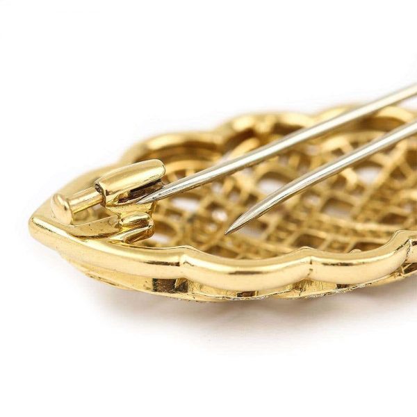 2.5ct Diamond Celtic Love Knot Brooch in 18ct Yellow Gold