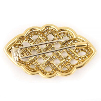 2.5ct Diamond Celtic Love Knot Brooch in 18ct Yellow Gold