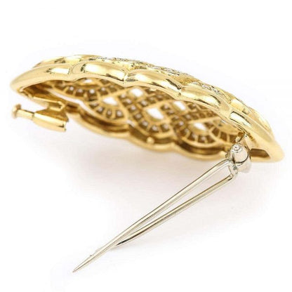 2.5ct Diamond Celtic Love Knot Brooch in 18ct Yellow Gold