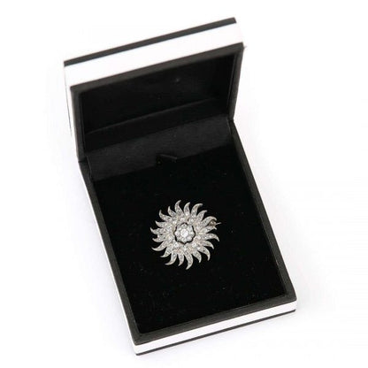 Antique Victorian 1.40 Carat Diamond Sunburst Star Brooch Pendant, Circa 1890
