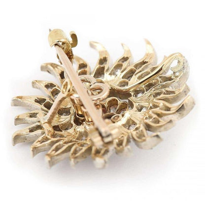 Antique Victorian 1.40 Carat Diamond Sunburst Star Brooch Pendant, Circa 1890