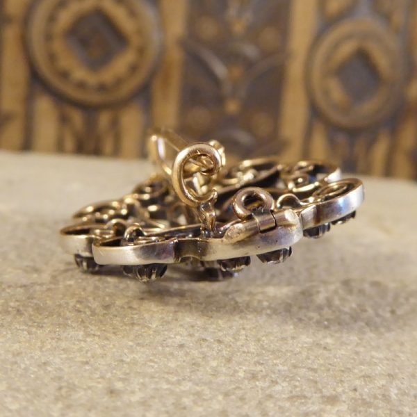 Antique Victorian 1.10ct Diamond Flower Cluster Brooch