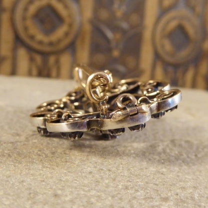 Antique Victorian 1.10ct Diamond Flower Cluster Brooch