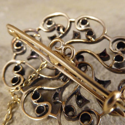 Antique Victorian 1.10ct Diamond Flower Cluster Brooch