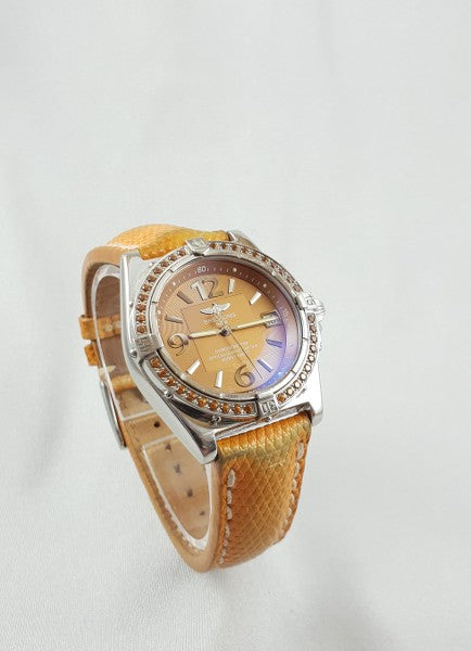 BREITLING A77348 Ladies Watch 35mm Quartz Orange Sapphire Bezel