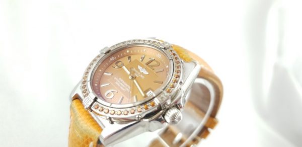 BREITLING A77348 Ladies Watch 35mm Quartz Orange Sapphire Bezel