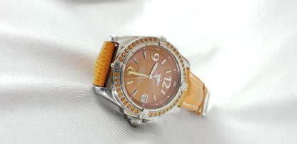 BREITLING A77348 Ladies Watch 35mm Quartz Orange Sapphire Bezel
