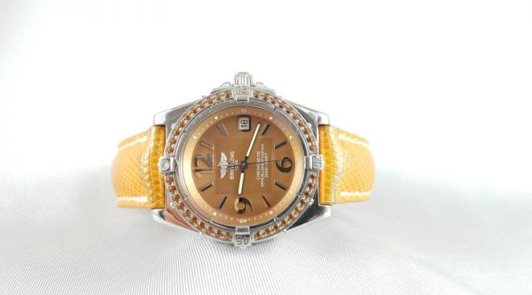 BREITLING A77348 Ladies Watch 35mm Quartz Orange Sapphire Bezel