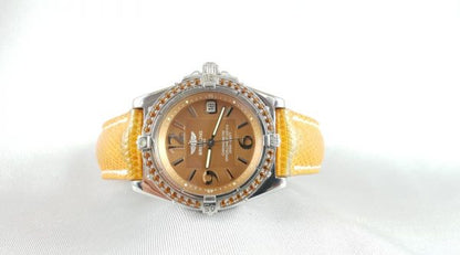 BREITLING A77348 Ladies Watch 35mm Quartz Orange Sapphire Bezel