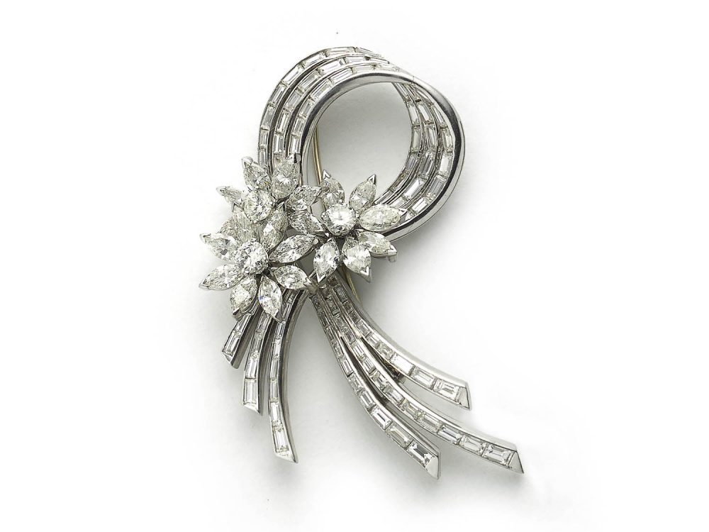 1950's Diamond Spray Brooch