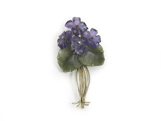 Vintage Austrian Violet Flower Brooch