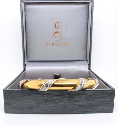 Vintage Diamond and 18ct Gold Bangle, 20th Century