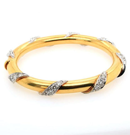 Vintage Diamond and 18ct Gold Bangle, 20th Century